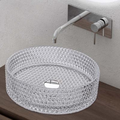 doporro® Aufsatzwaschbecken Glaswaschbecken BxTxH: 390x390x120mm in Transparent Glas Waschplatz Handwaschbecken Waschtisch Minerva07