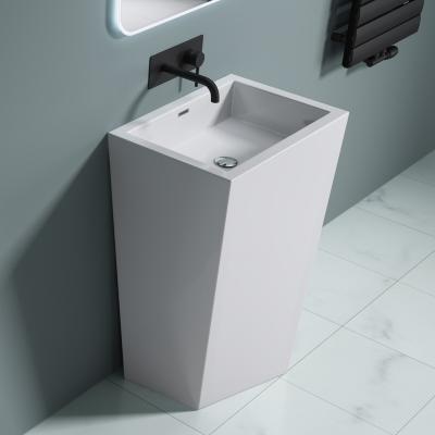 Standwaschbecken weiß aus Gussmarmor Stand Waschtischsäule Waschbecken Col38