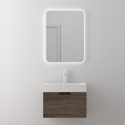 doporro® Badmöbel-Set Waschbecken-unterschrank 60x45x48cm Design Badmöbel-Set in Eiche mit Soft-Close-Funktion inkl. Waschbecken ohne LED-Spiegel Lonato