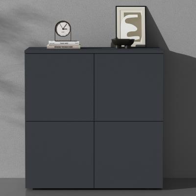 doporro® Sideboard Kommode 76 cm in Anthrazit matt  Aufbewahrungsschrank Bodenstehend  Schrank 04