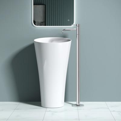 doporro Freistehende Waschbecken und badewannen-Armatur Cascada2 Edel verchromt in silber 104 cm hoch