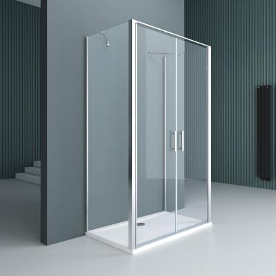 doporro® Duschkabine  80x120x80cm Duschabtrennung zwei Drehtüren 6mm ESG-Sicherheitsglas ohne Duschtasse Klarglas Ravenna50UK 