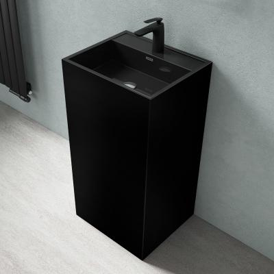 Standwaschbecken schwarz aus Gussmarmor Stand Waschtischsäule Waschbecken Col34