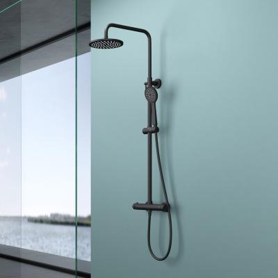 doporro Wassersparende Regendusche Wellness-Duschsystem schwarz matt mit rundem Duschkopf (Ø 20cm) Dusch-Set mit Handbrause | Duschsystem7