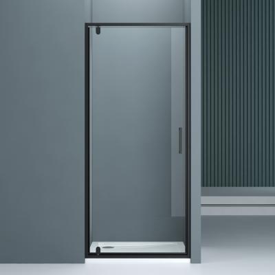 doporro® Nischentür Duschabtrennung 75x200cm Duschtür ESG-Sicherheitsglas Nischentür Klarglas Duschwand schwarz inkl. Nano-Beschichtung Teramo61K