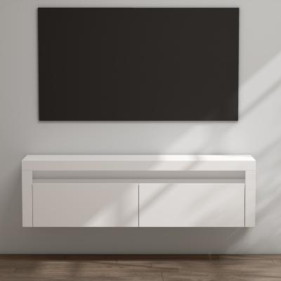 doporro® TV Lowboard TV-Schrank Fernsehschrank 160cm in matt Weiß Hängend oder Stehend Fernsehtisch mit 2 Schranktüren Fernsehschrank01