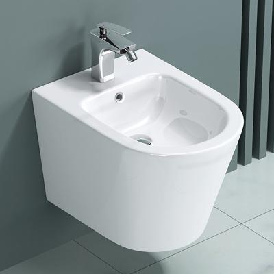 doporro® WC-Bidet Weiß Wand-Bidet mit Überlauf  515x360x345mm aus Keramik Düren108  
