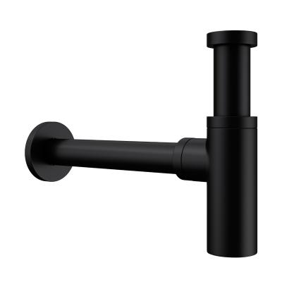 Siphon Ablauf Abfluss Schwarz Flaschensifon Chrom Messing Massiv Röhrensiphon S5