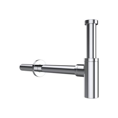 doporro Siphon Röhrensiphon verchromtes Messing Ablauf Abfluss eckig S05 silber