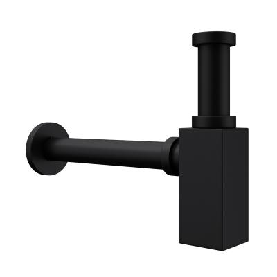 Siphon Ablauf Abfluss Schwarz Flaschensifon Chrom Messing Massiv Röhrensiphon S6