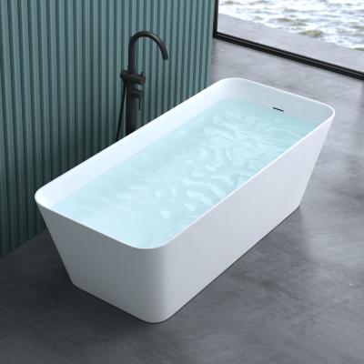 doporro® Badewanne Freistehende Design-Badewanne 170x50x58cm mit Überlauf aus Mineralguss in Weiß matt Vicenza901