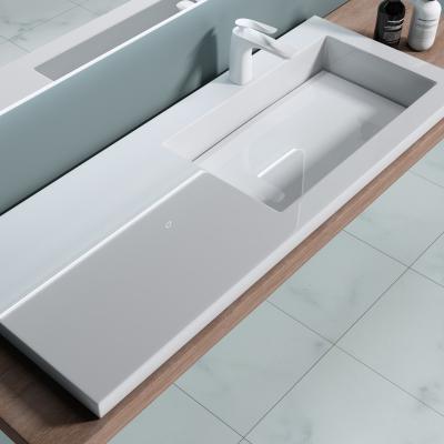 Einbauwaschbecken Becken rechts, Design Waschbecken aus Gussmarmor in Weiß | Col820