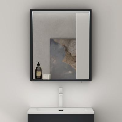 doporro® Spiegelschrank Wandspiegel mit LED-Beleuchtung und Ablage Wandschrank in Matt Anthrazit 60x12x70cm Spiegelschrank 01