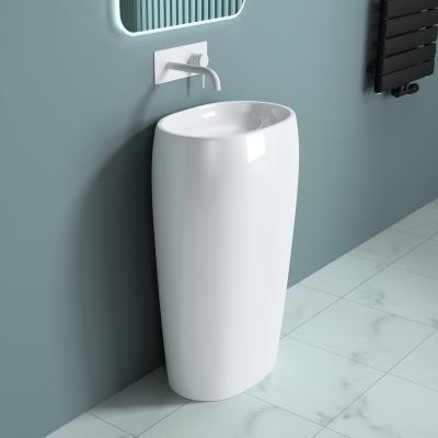 doporro®  freistehendes Standwaschbecken BTH: 53.5x36x88cm Colossum32 Design-Standwaschbecken aus Gussmarmor Waschtisch Waschplatz