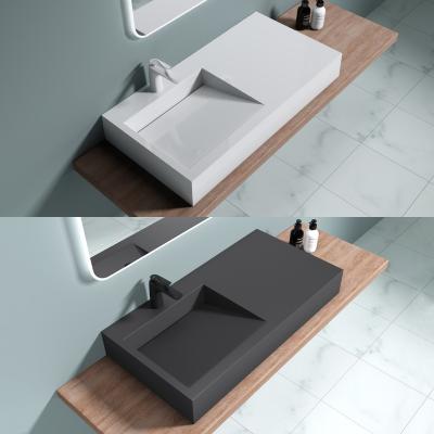 Hängewaschbecken Aufsatzwaschbecken Col11 aus Mineralguss, rechteckige Form