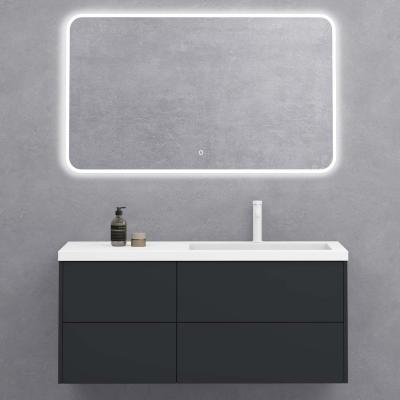 doporro® Badmöbel-Set Waschbecken-Unterschrank in Eisenasche inkl. Waschbecken Wandmontage Moment