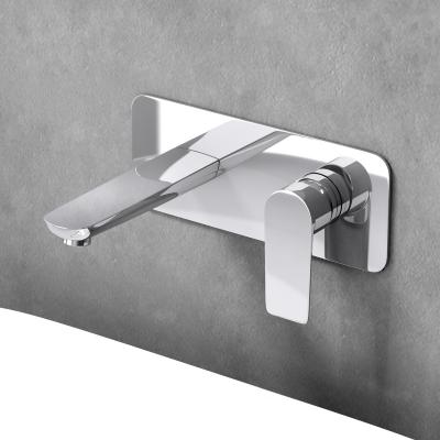 doporro Unterputz-Armatur Wandarmatur Waschbecken Badarmatur Silber | WA118