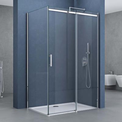 Doporro® Exklusive Duschkabine mit Sicherheitsglas und NANO-Beschichtung 80x120 cm Eck-Dusche mit praktischer Schiebetür Ravenna18K