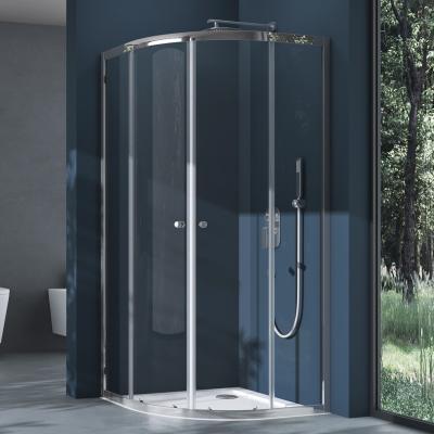 doporro® Duschkabine Duschabtrennung Ravenna32K Viertelkreis mit 2 Schiebetüren Klarglas mit Duschtasse