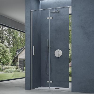 doporro® Nischentür Duschabtrennung 75x195 cm Duschtür mit Falttür 8mm ESG-Sicherheitsglas Klarglas Duschwand inkl. Nano-Beschichtung Teramo37K