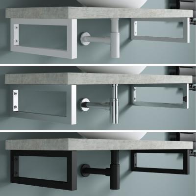 Waschtischkonsole WH01 aus Edelstahl weiß Regalträger Regalhalter