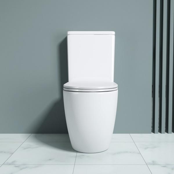 Spülrandloses WC mit Spülkasten Stand WC Toilette Soft-Close S179T