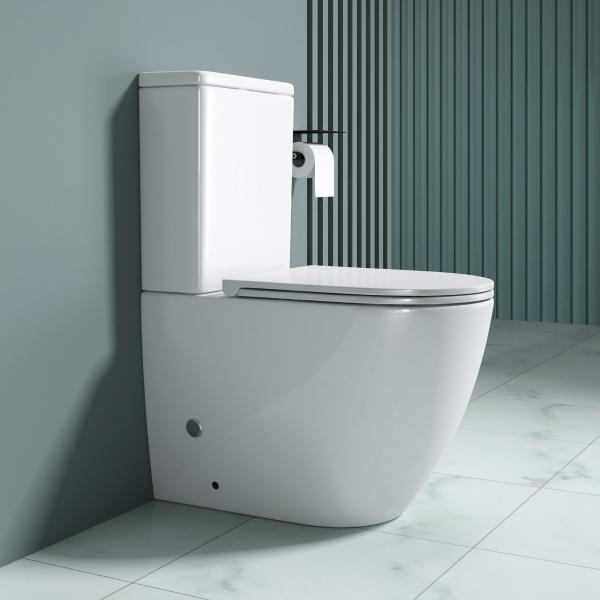 Spülrandloses WC mit Spülkasten Stand WC Toilette Soft-Close S179T