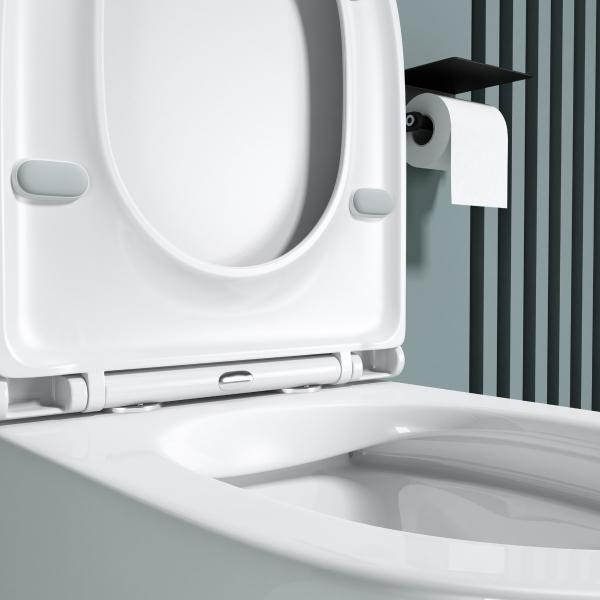 Spülrandloses Stand WC Stand-Toilette Spülkasten Soft-Close WC-Sitz S179T