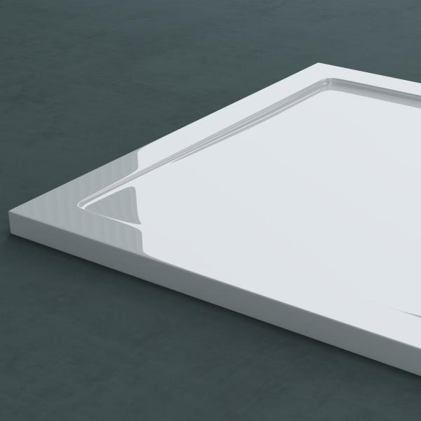 doporro® Duschtasse Duschwanne 70x140x4 flach aus Acryl in Weiß Rechteckig DINAnschlüsse für