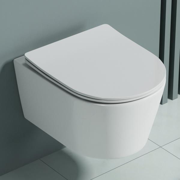 Spülrandlos Toilette Wand Hänge WC Softclose Spülrandloses Keramik Sogood A306 